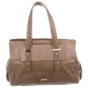 Giorgio Armani Taupe Suede-Trim Python Tote